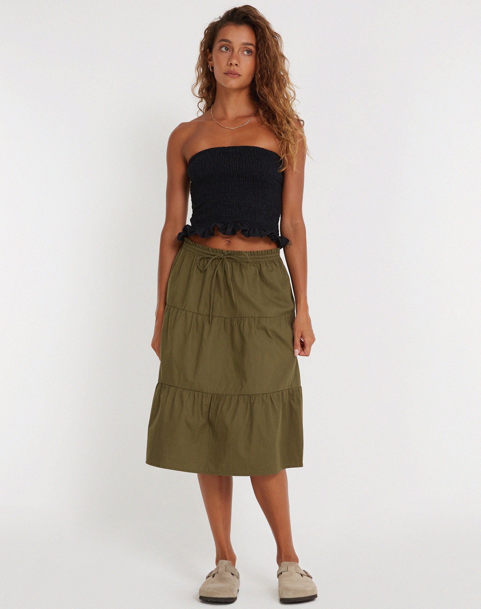 image de Reef Midi Skirt in Loden Green
