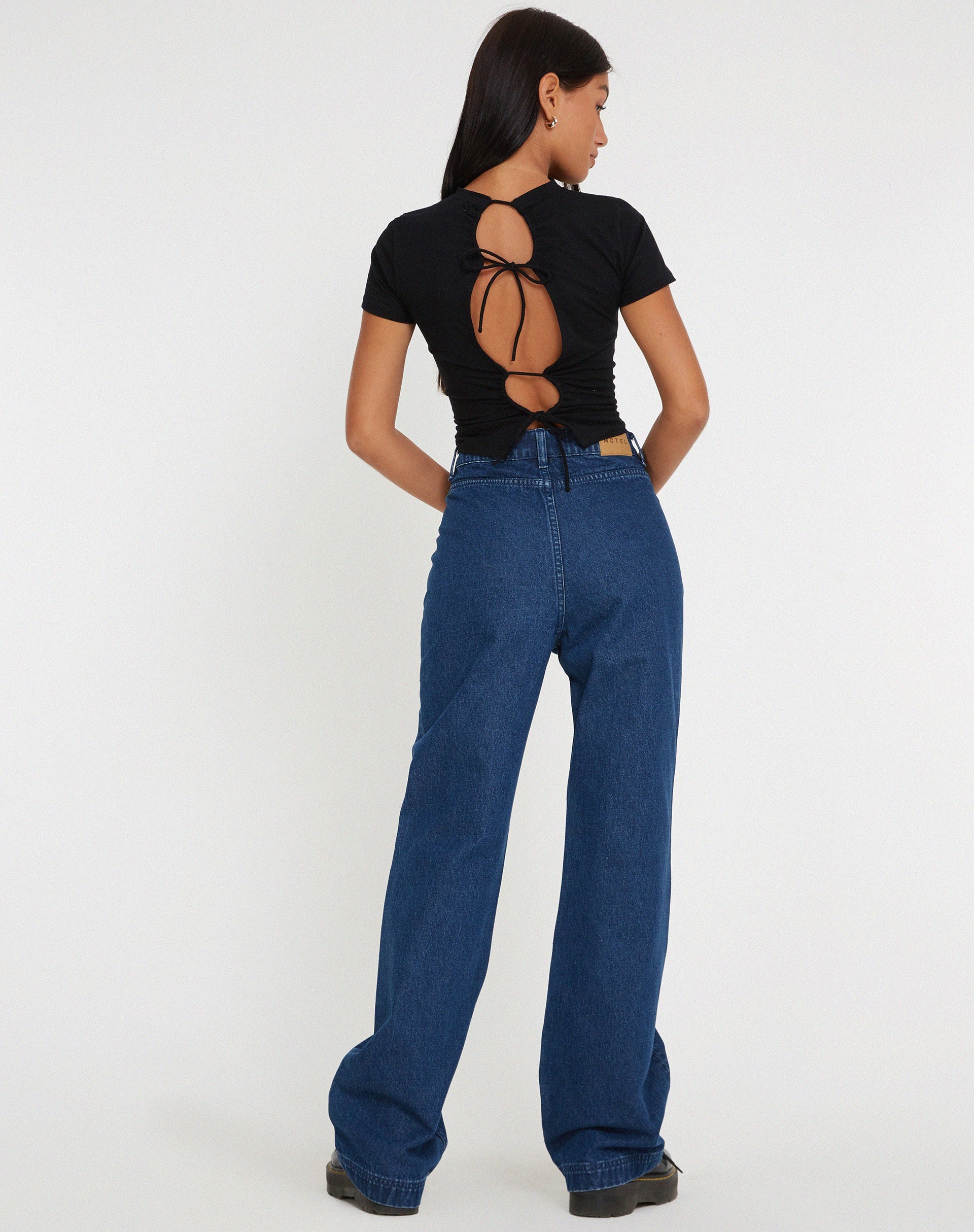 Image de Retro Pocket Flare Jeans in 90's Indigo