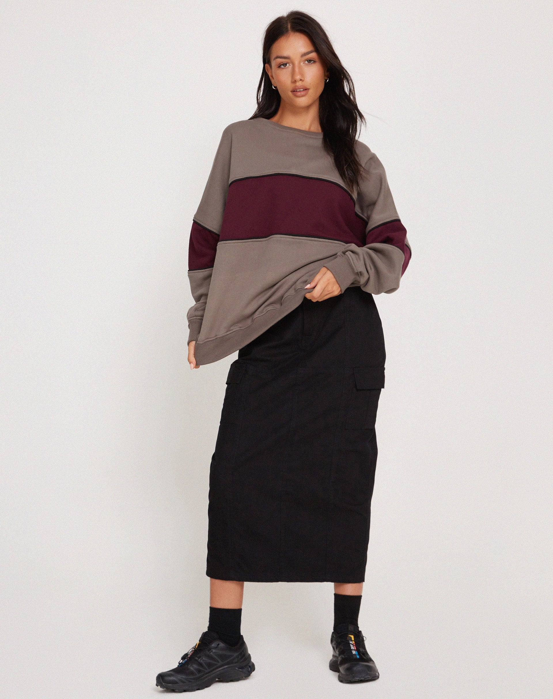 Image de Samara Sweatshirt in Cloudburst Oxblood Black