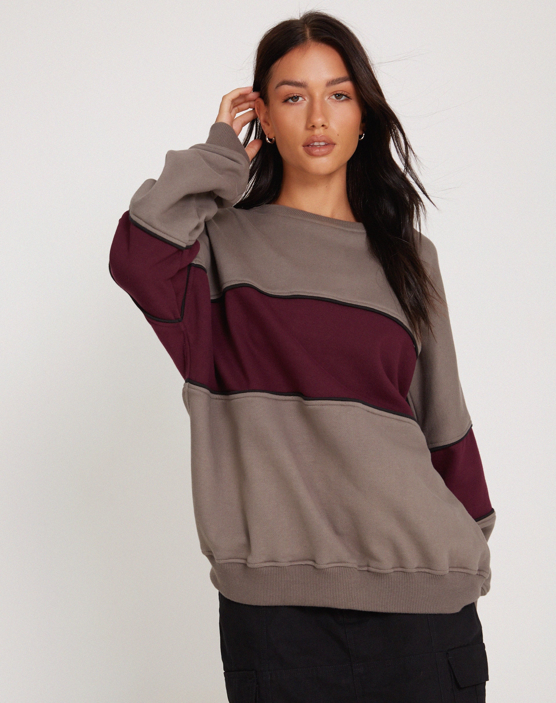 Image de Samara Sweatshirt in Cloudburst Oxblood Black
