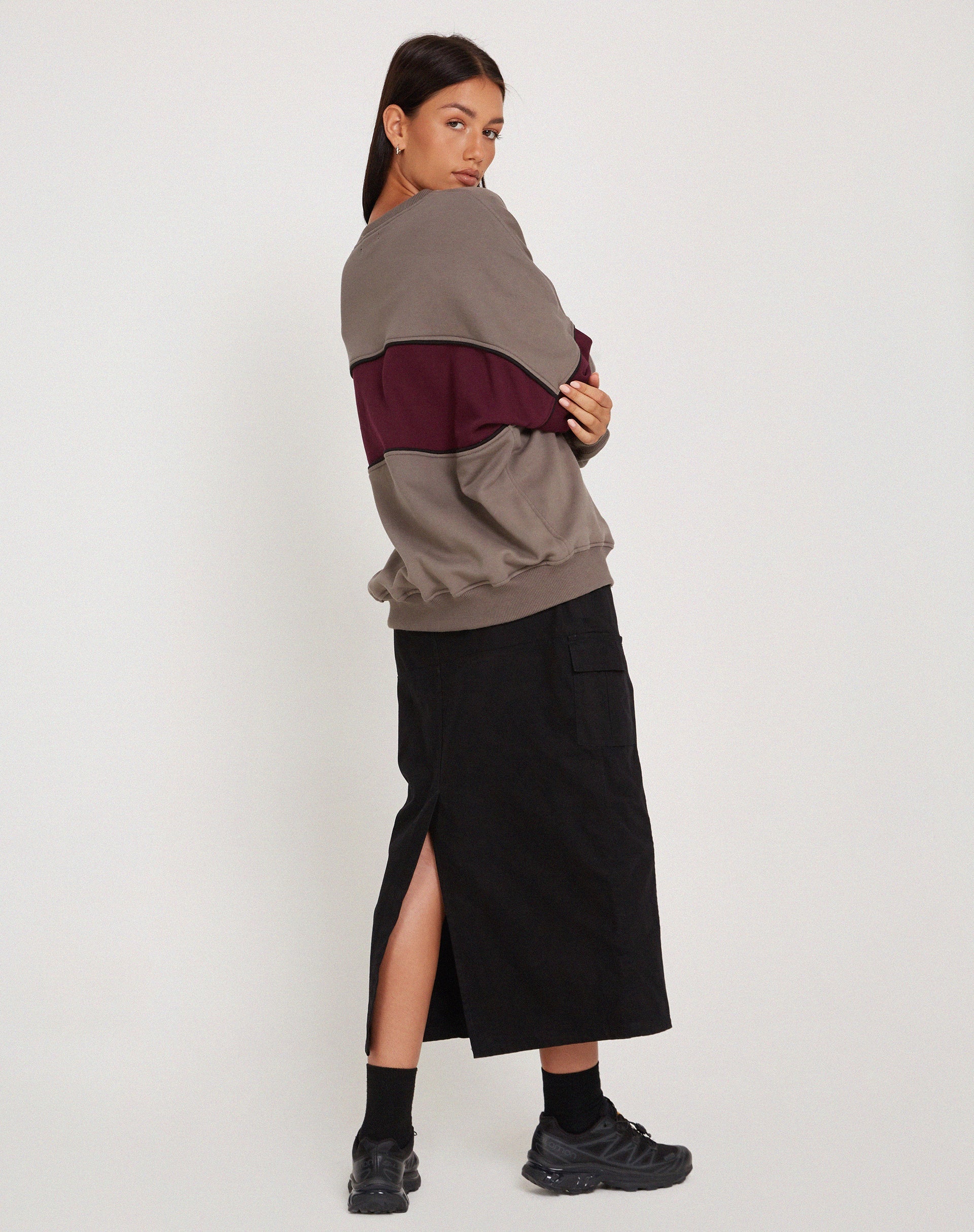 Image de Samara Sweatshirt in Cloudburst Oxblood Black