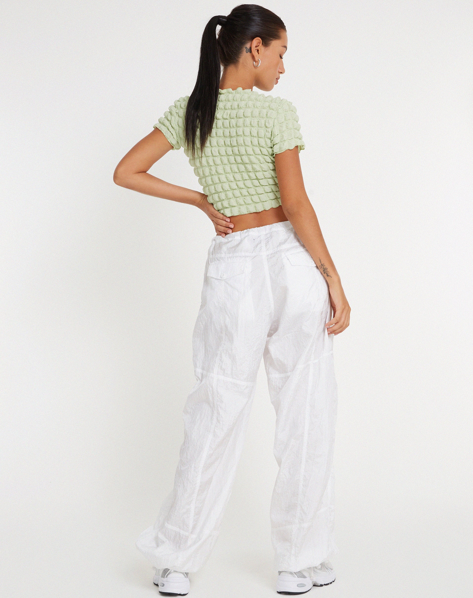 image de Shrunken Top en Big Bubble Jersey Pastel Lime
