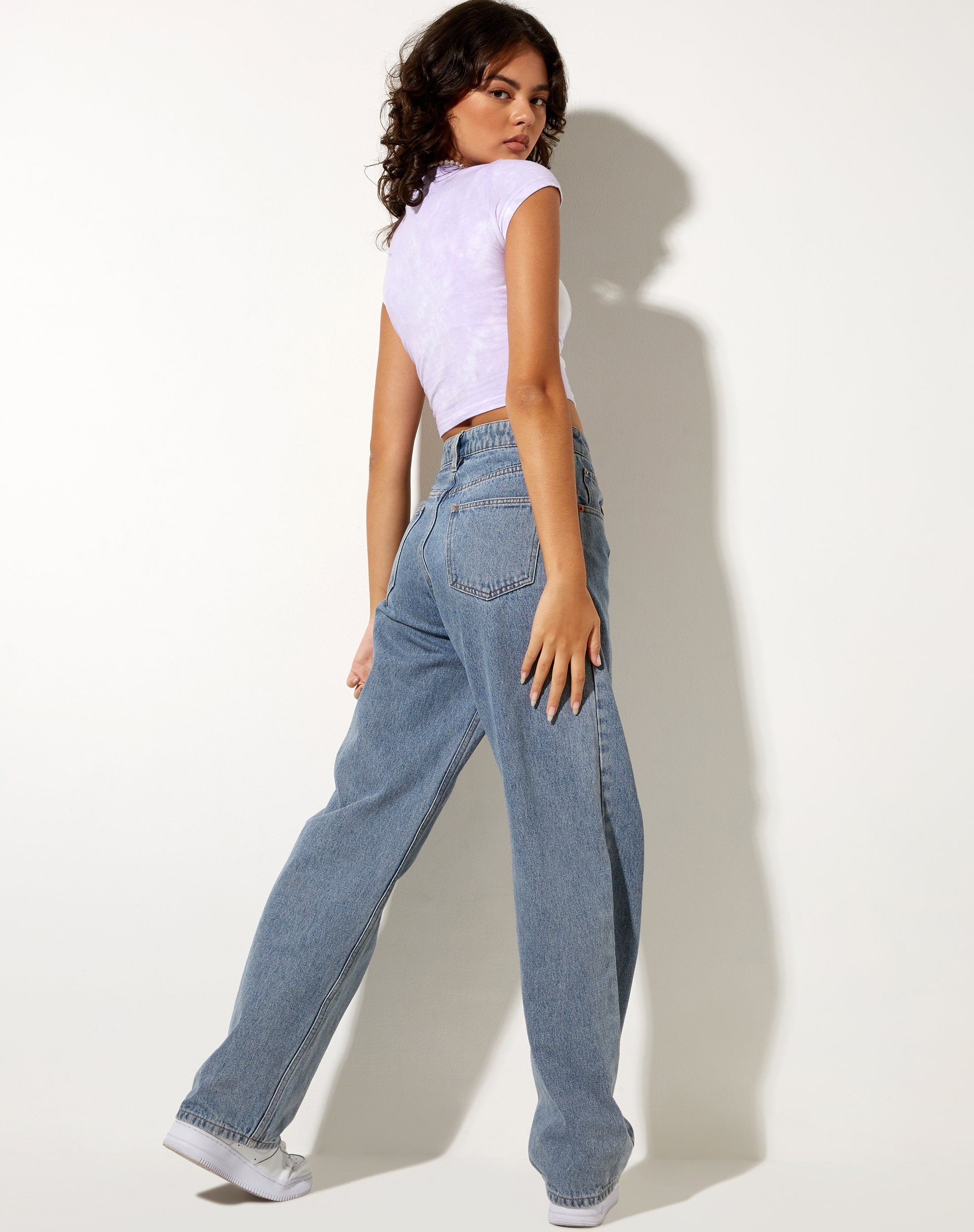 Image de Tinlo Crop Top in Lilac White Tie Dye Circle