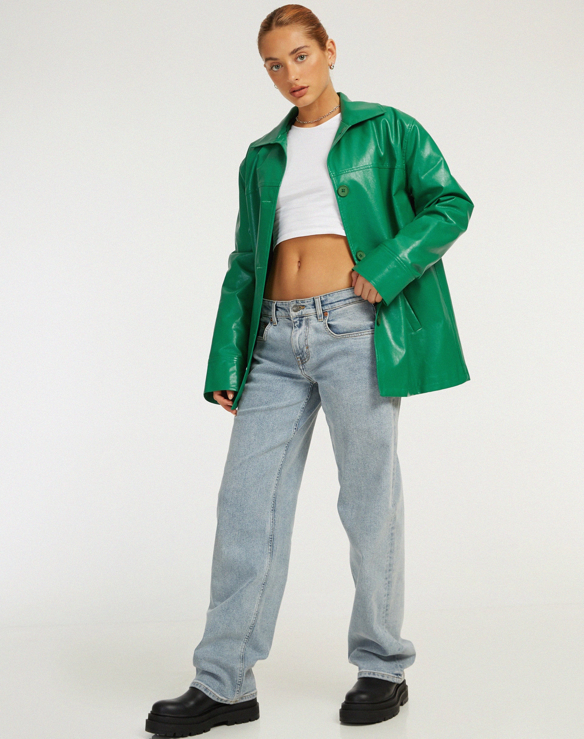 Veste Walta en Pu Kelly Green