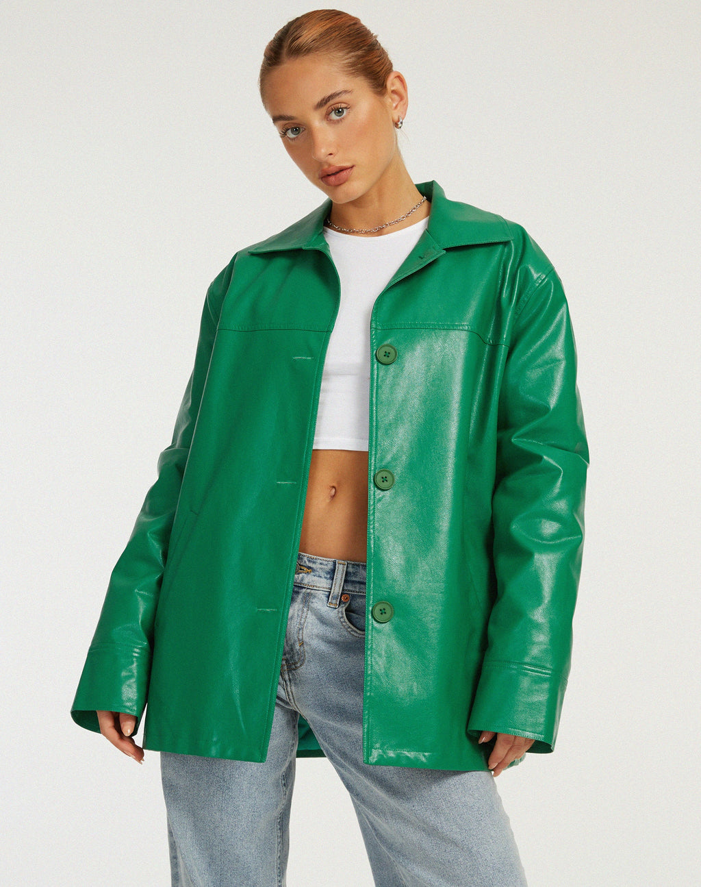 Veste Walta en Pu Kelly Green