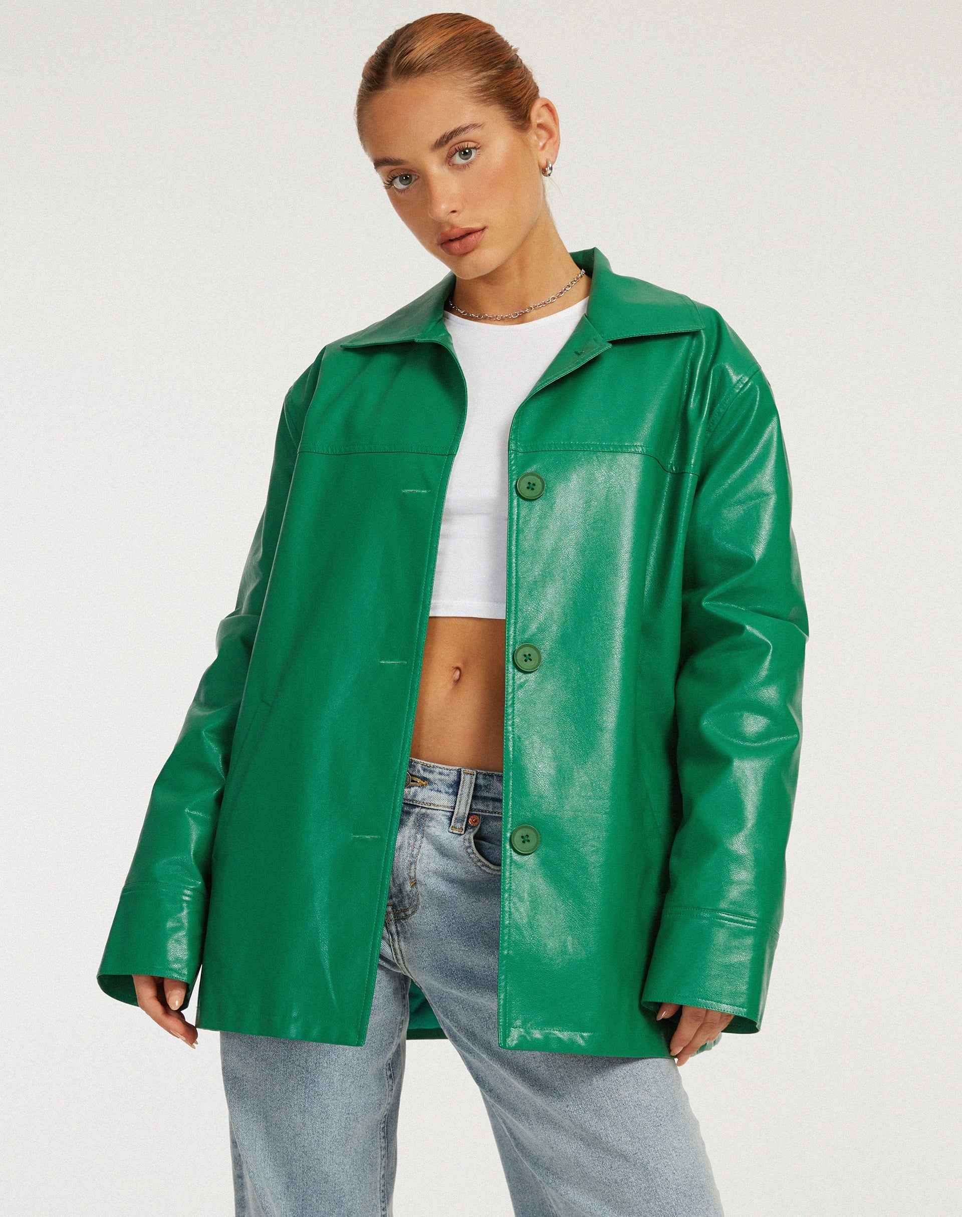 Veste Walta en Pu Kelly Green