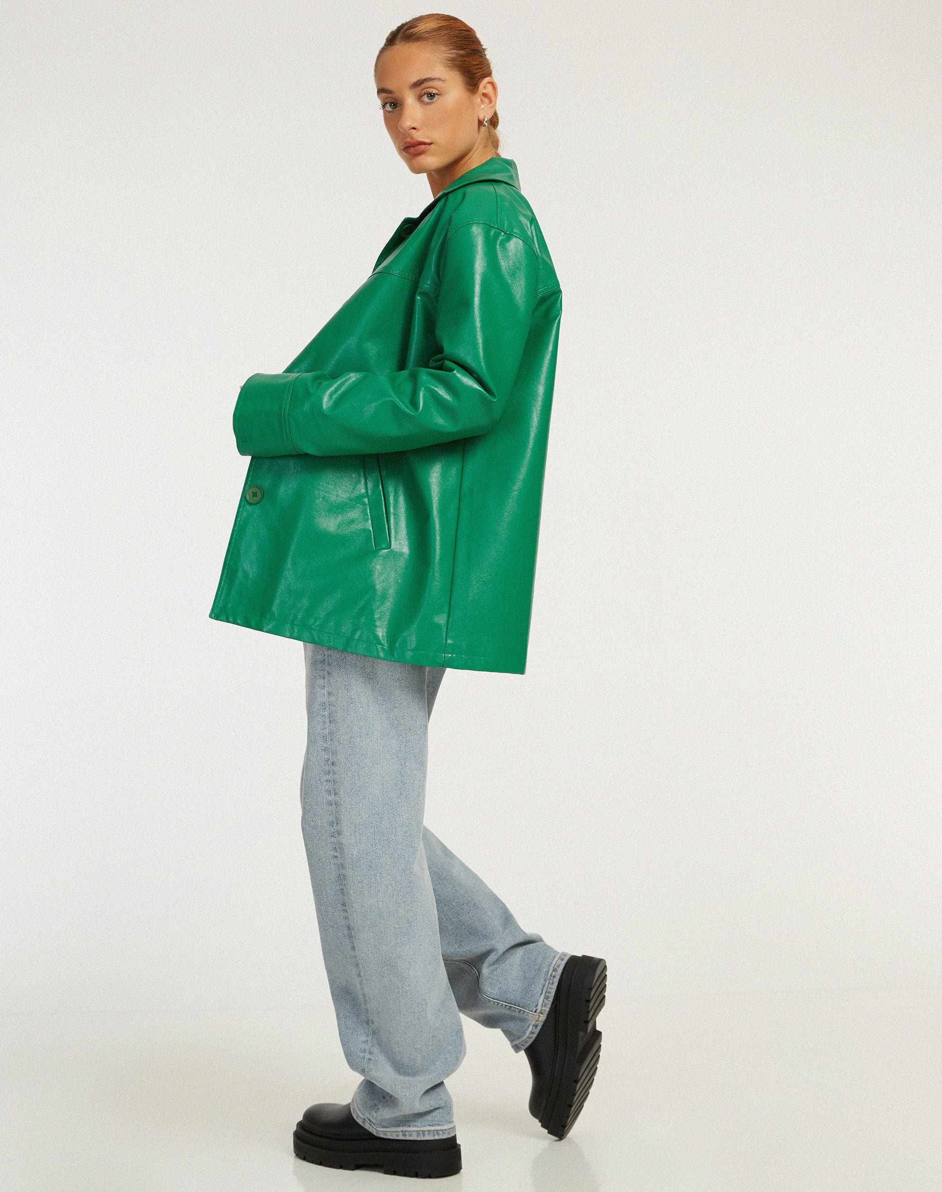 Veste Walta en Pu Kelly Green