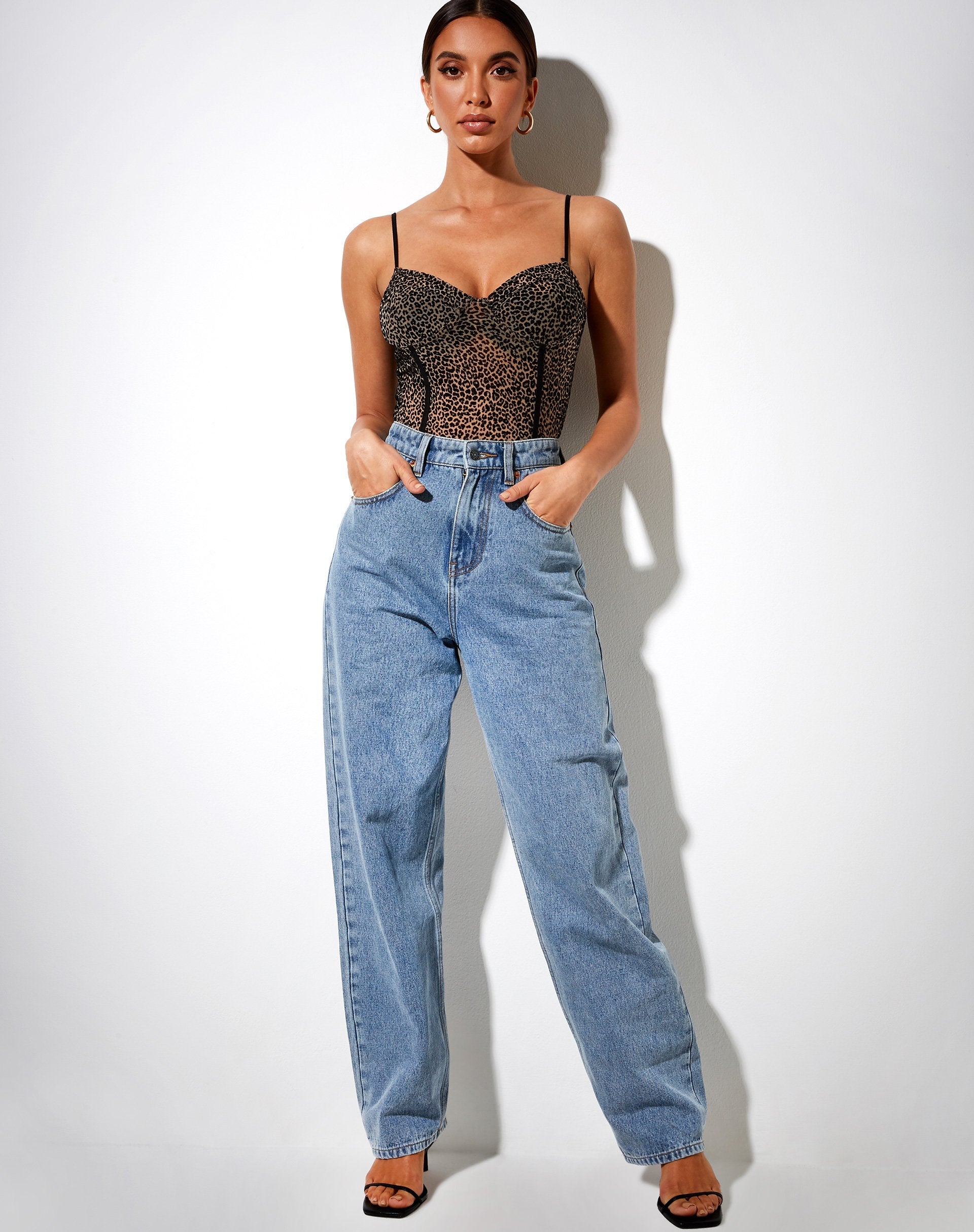 Image de Yecal Bodice in Rar Leopard Flock Mesh