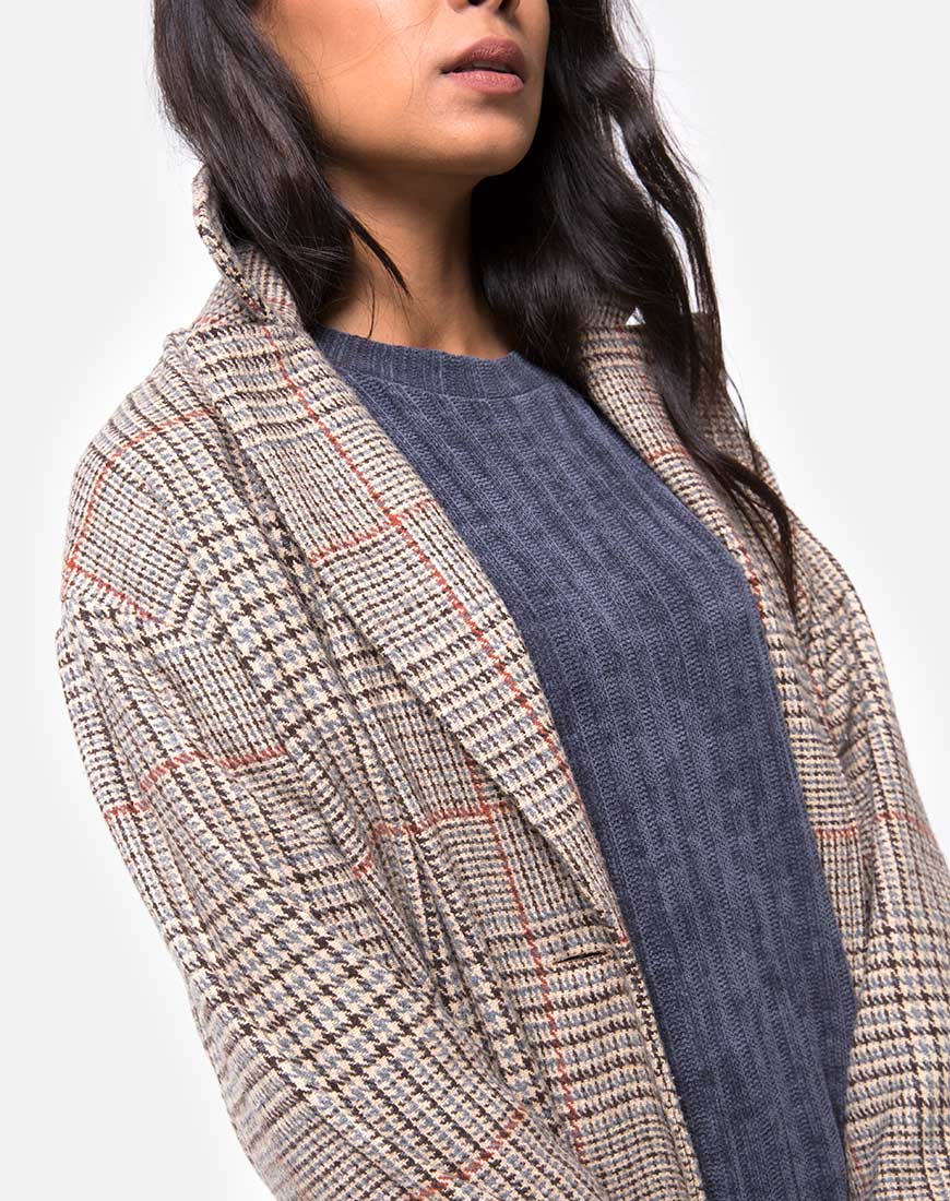 Image de Duster Longline Coat in Glenn Check Natural