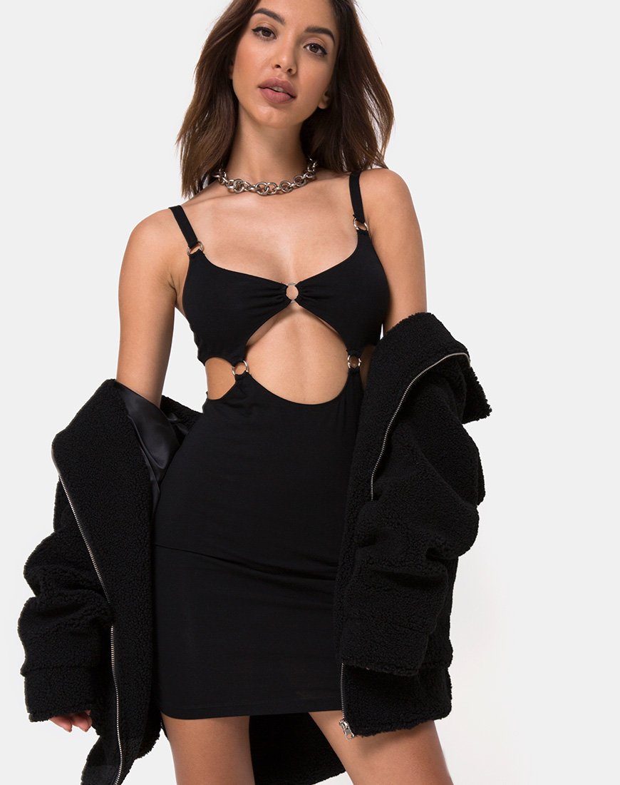 Robe découpée Jezabel en noir