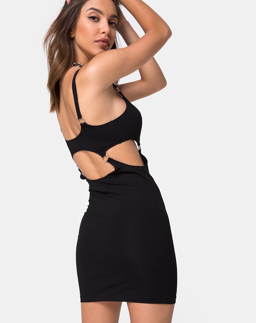 Robe découpée Jezabel en noir