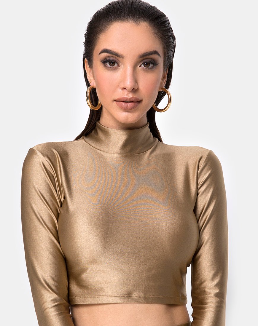 Image de Rhala Crop Top in Nylon Gold