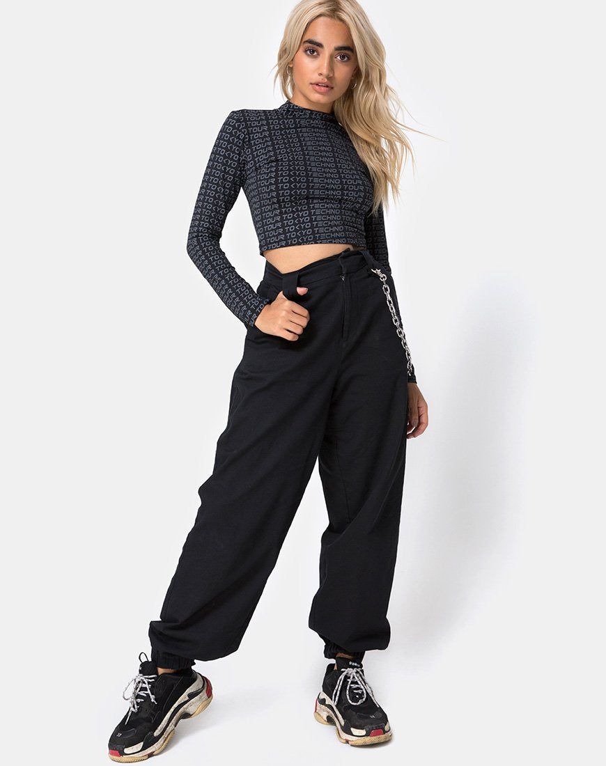 Image de Rhala Crop Top in Tokyo Techno Tour Black