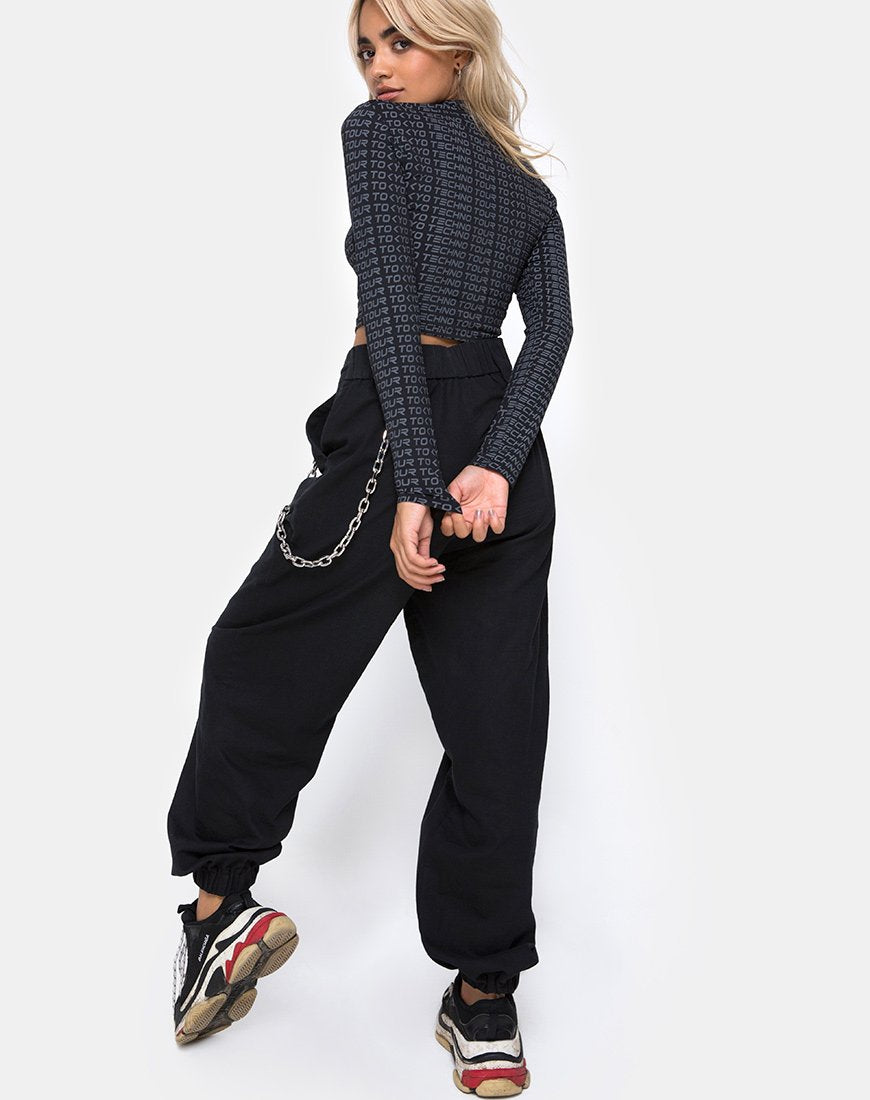 Image de Rhala Crop Top in Tokyo Techno Tour Black