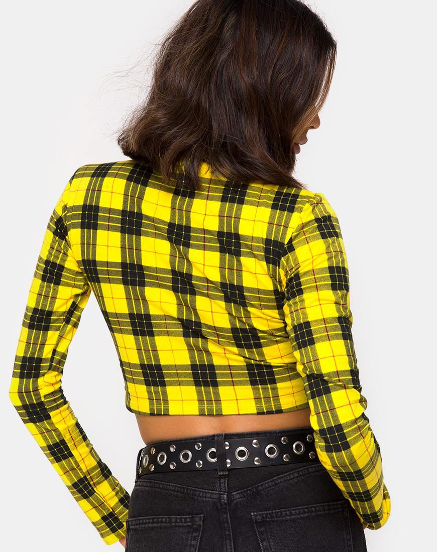 Image de Rhala Crop Top in Winter Plaid Yellow