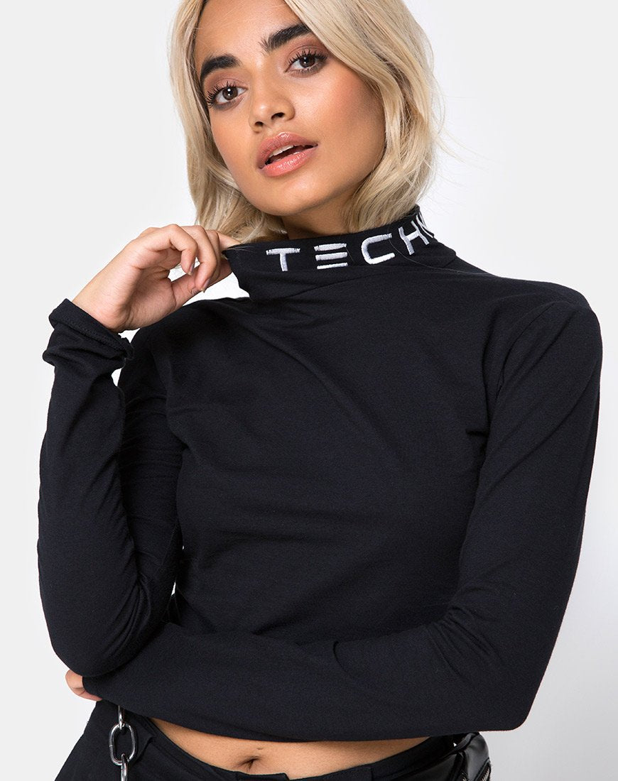 Image de Rhala Crop Top in Tokyo Techno Black Embro