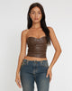 Image de Riaza Bandeau Corset Top in PU Brown