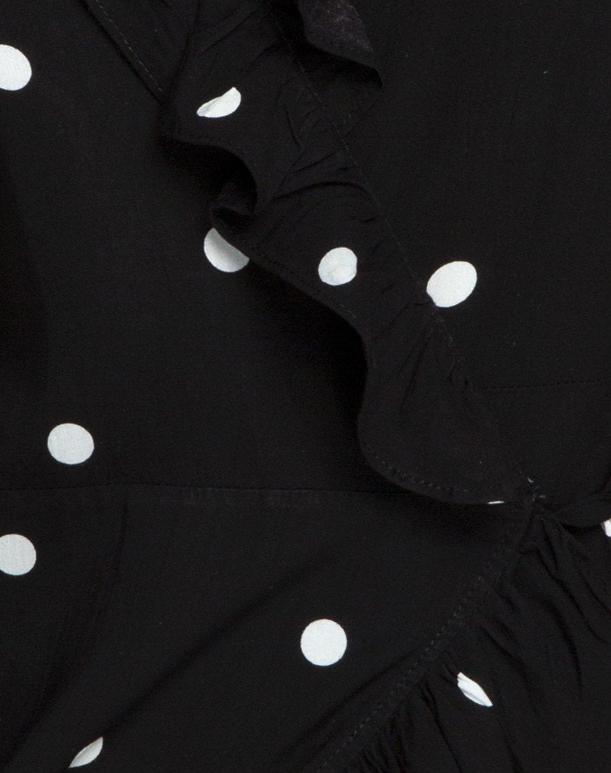 Image of Rica Skater Dress in Black and White Polkadot