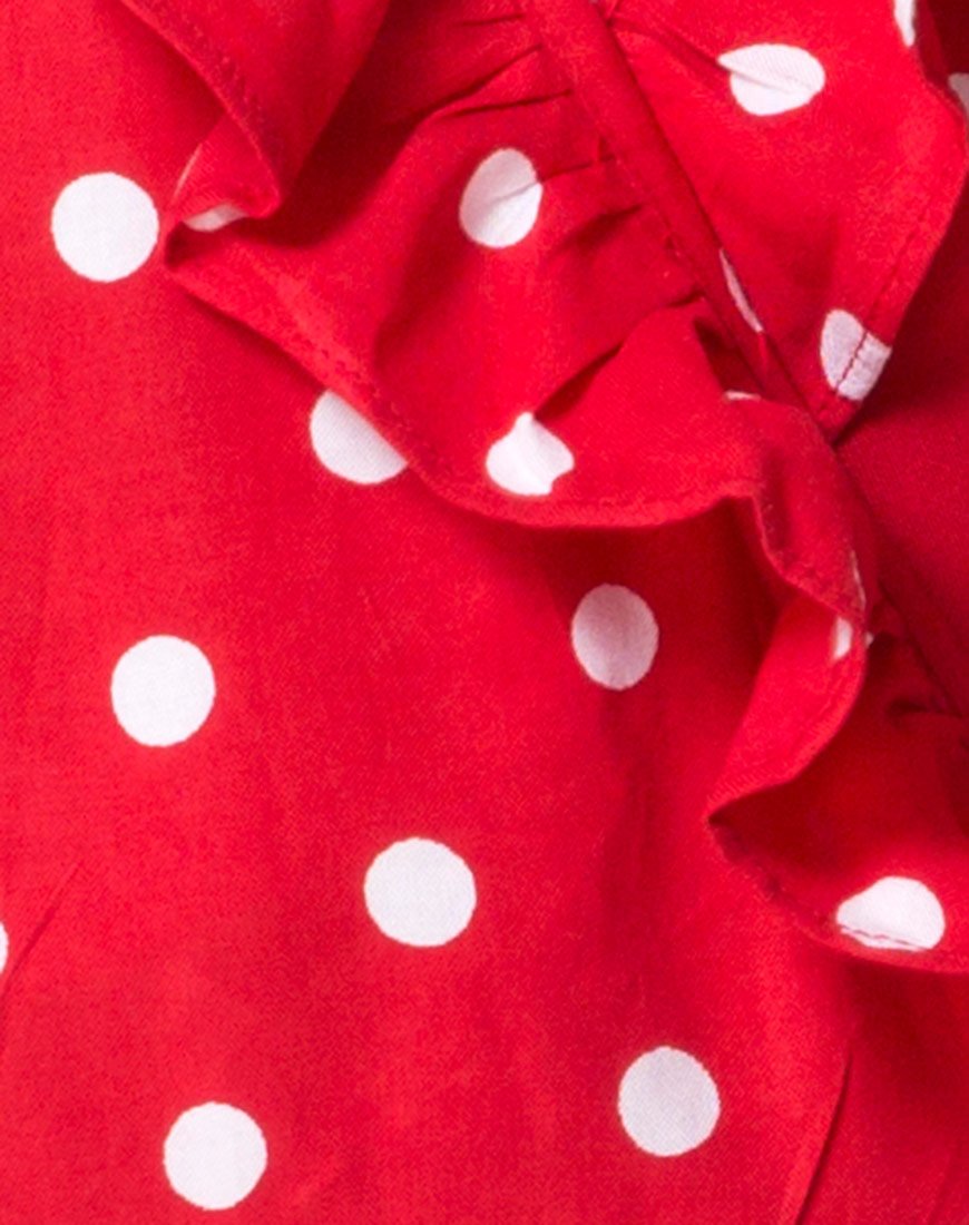 Image of Rica Skater Dress in Medium Polka Red and White