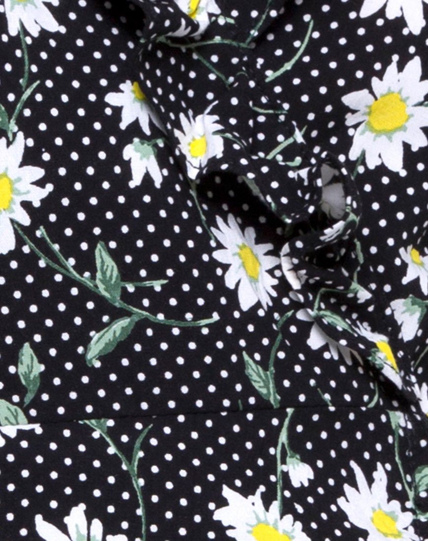 Image of Rica Skater Dress in Polka Daisy Black