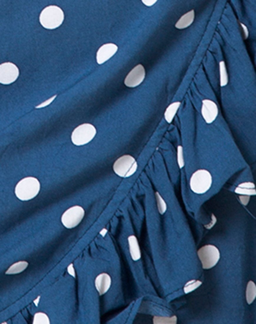 Image of Rica Skater Dress in Medium Polka Navy