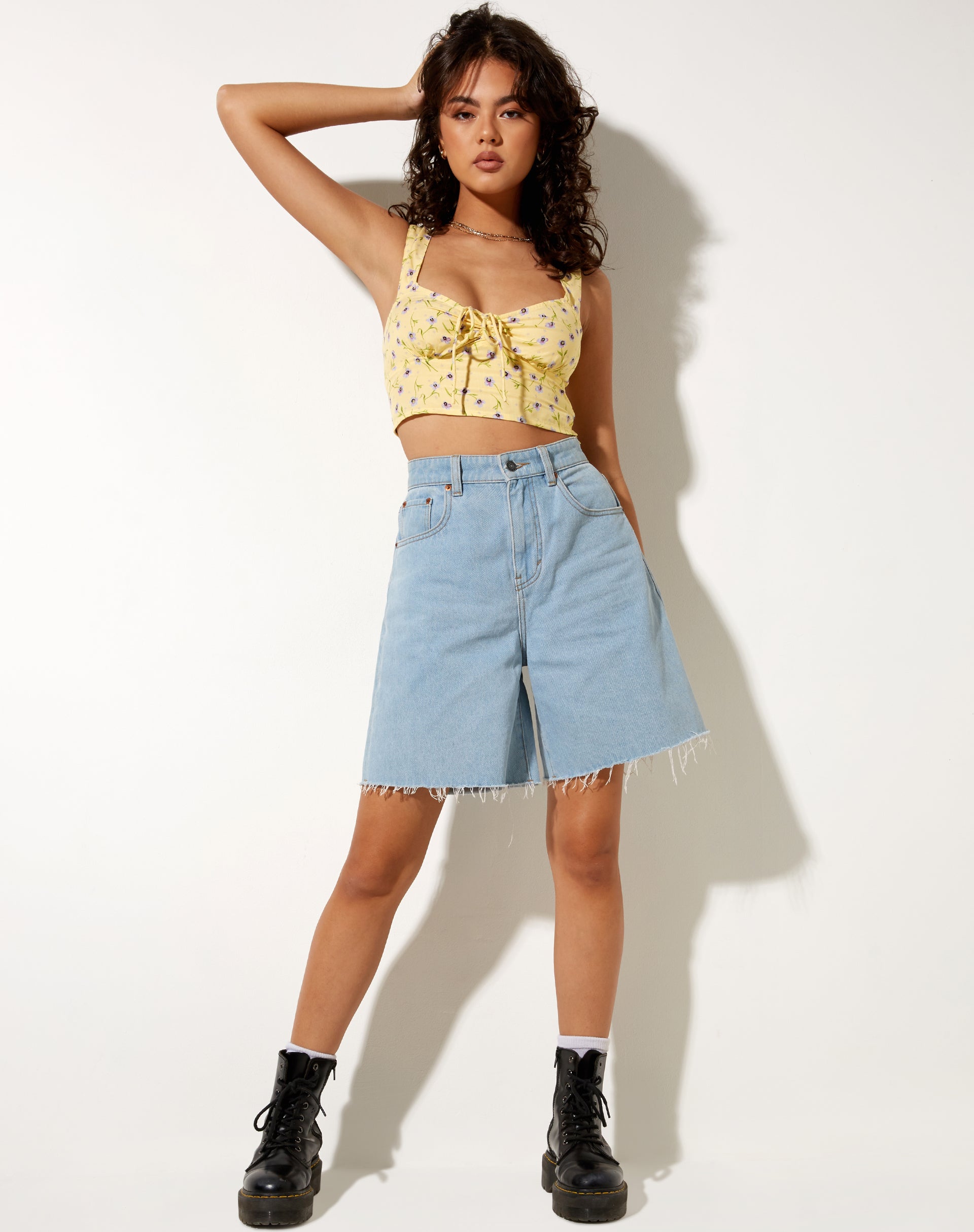 Image de Ridis Gilet Crop Top en fleurs sauvages Lemon Drop