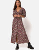 Image de la robe Rigita en champ floral Plum