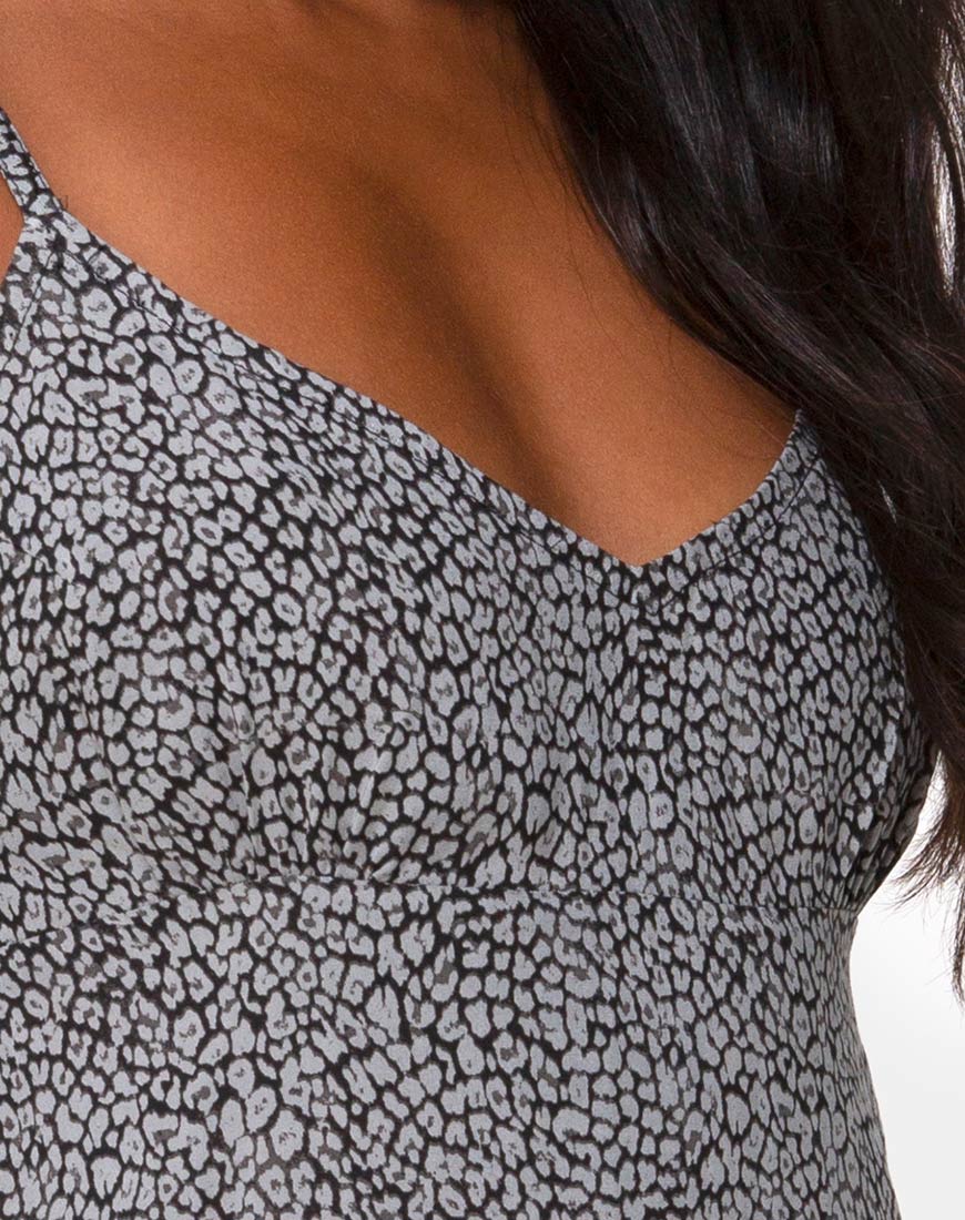 Image of Rilia Slip Dress in Ditsy Leopard Grey