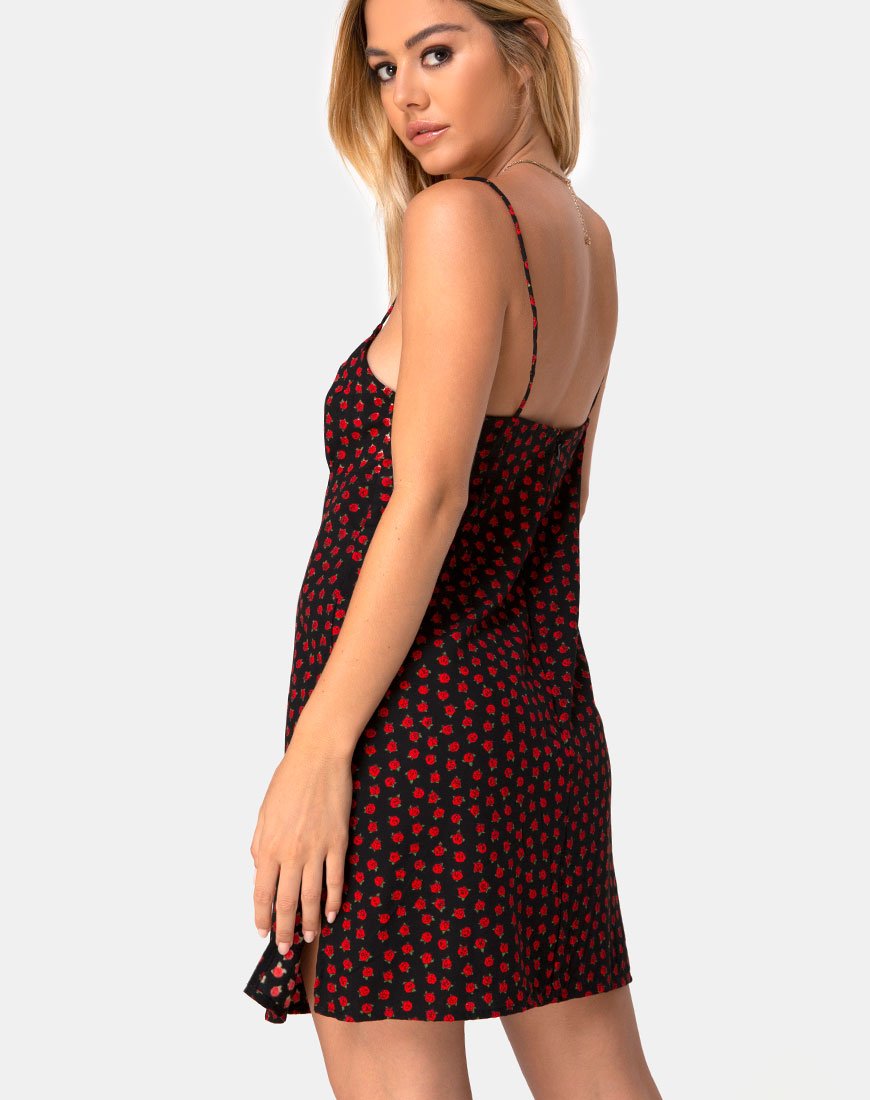 Robe Rilia, rouge rosé pointillé