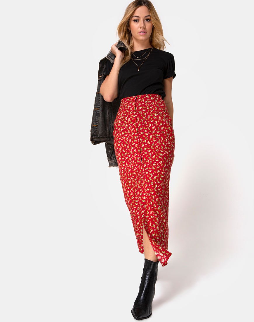 Image de la jupe Rima en Falling For You Floral Red