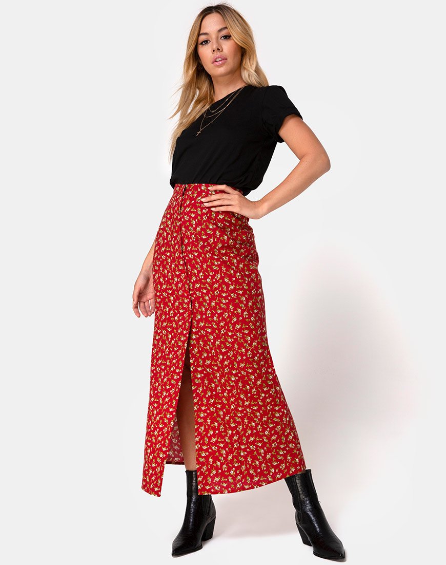 Jupe Rima, Falling For You Floral Red