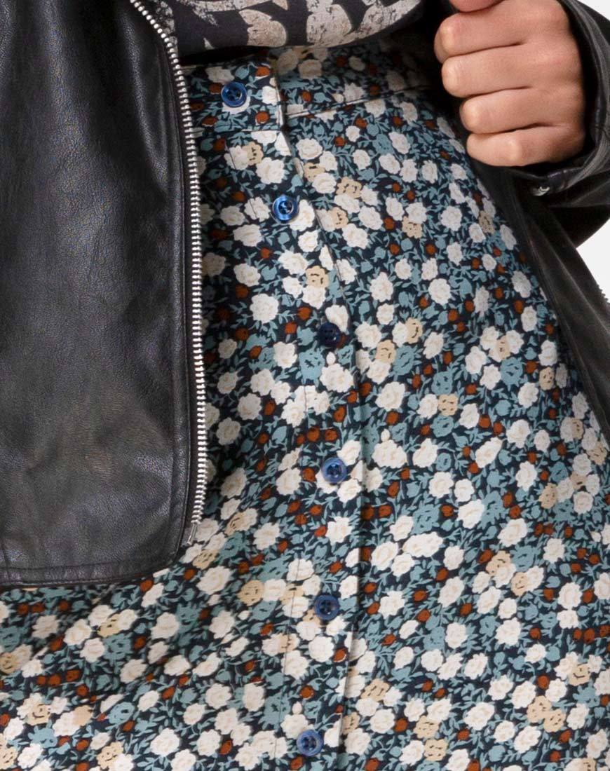 Image de la jupe Rima en champ floral Navy
