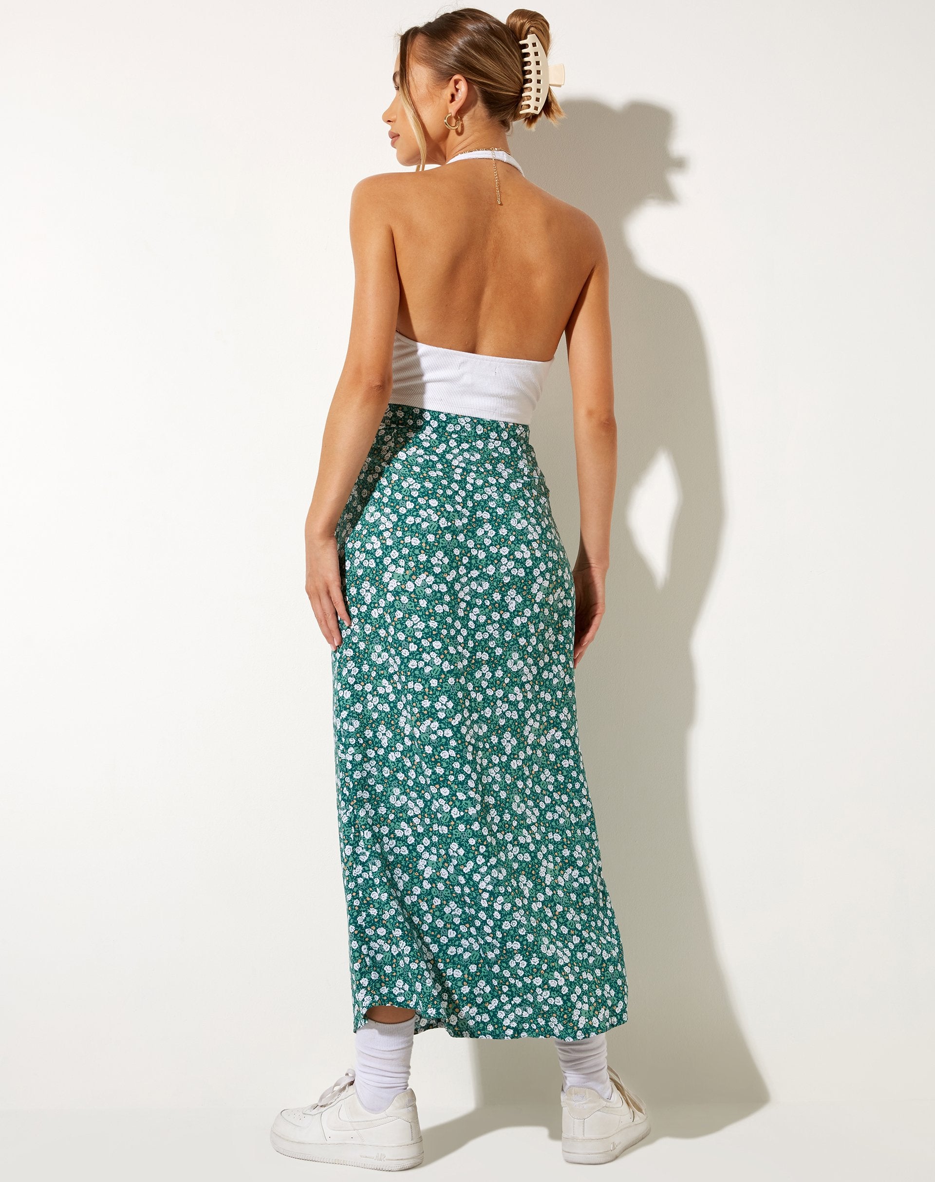 Image de Rima Midi Skirt in Floral Field Green