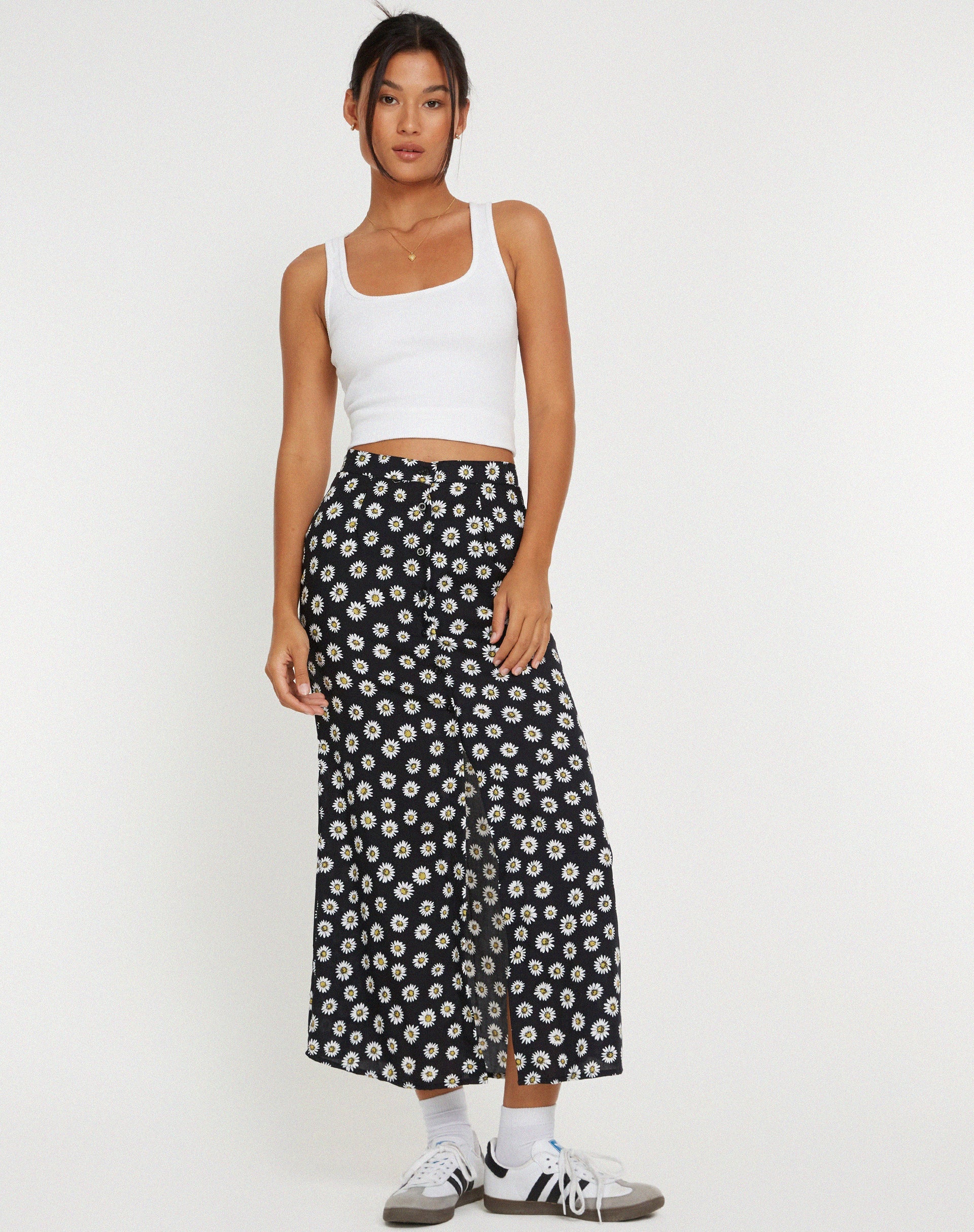 Image de Rima Midi Skirt in Grunge Daisy Black