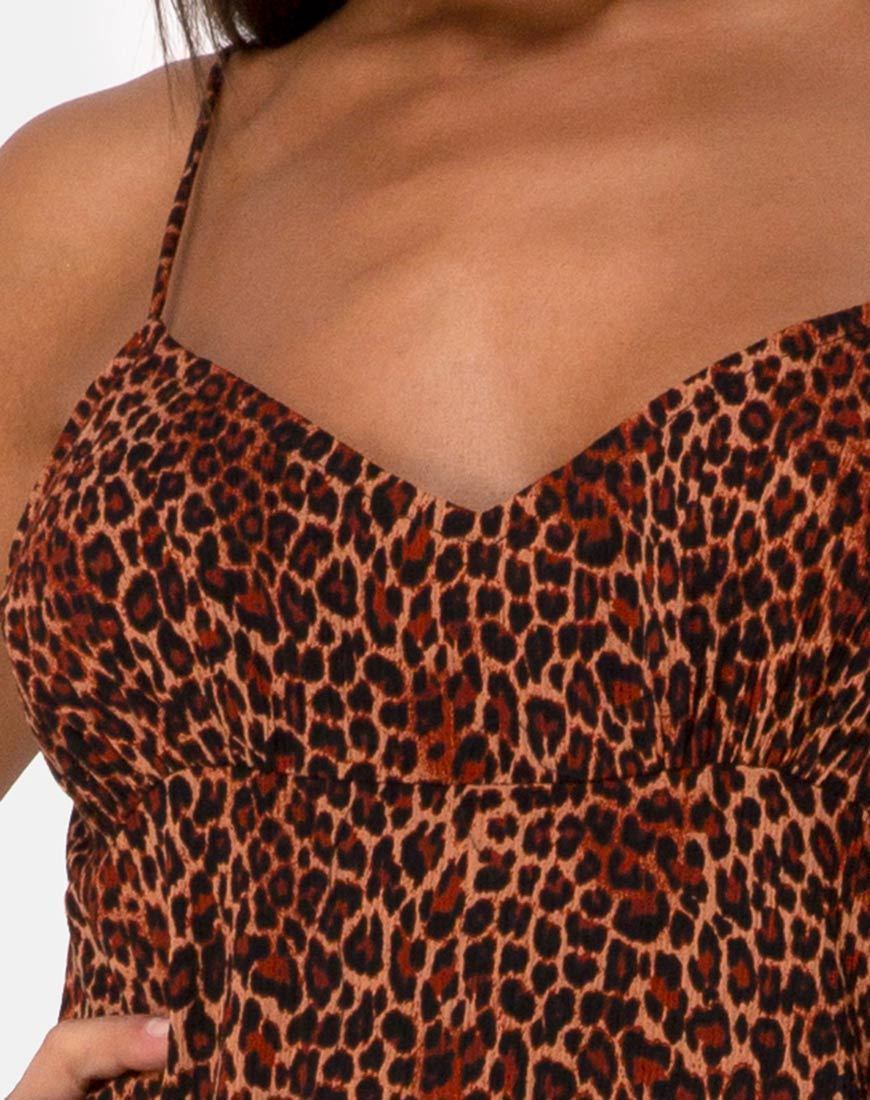 Image de Rinda Maxi Dress in Crinkle Ditsy Leopard Orange