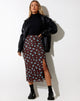 Image de Rindai Midi Skirt in Femme Floral Blue and Brown