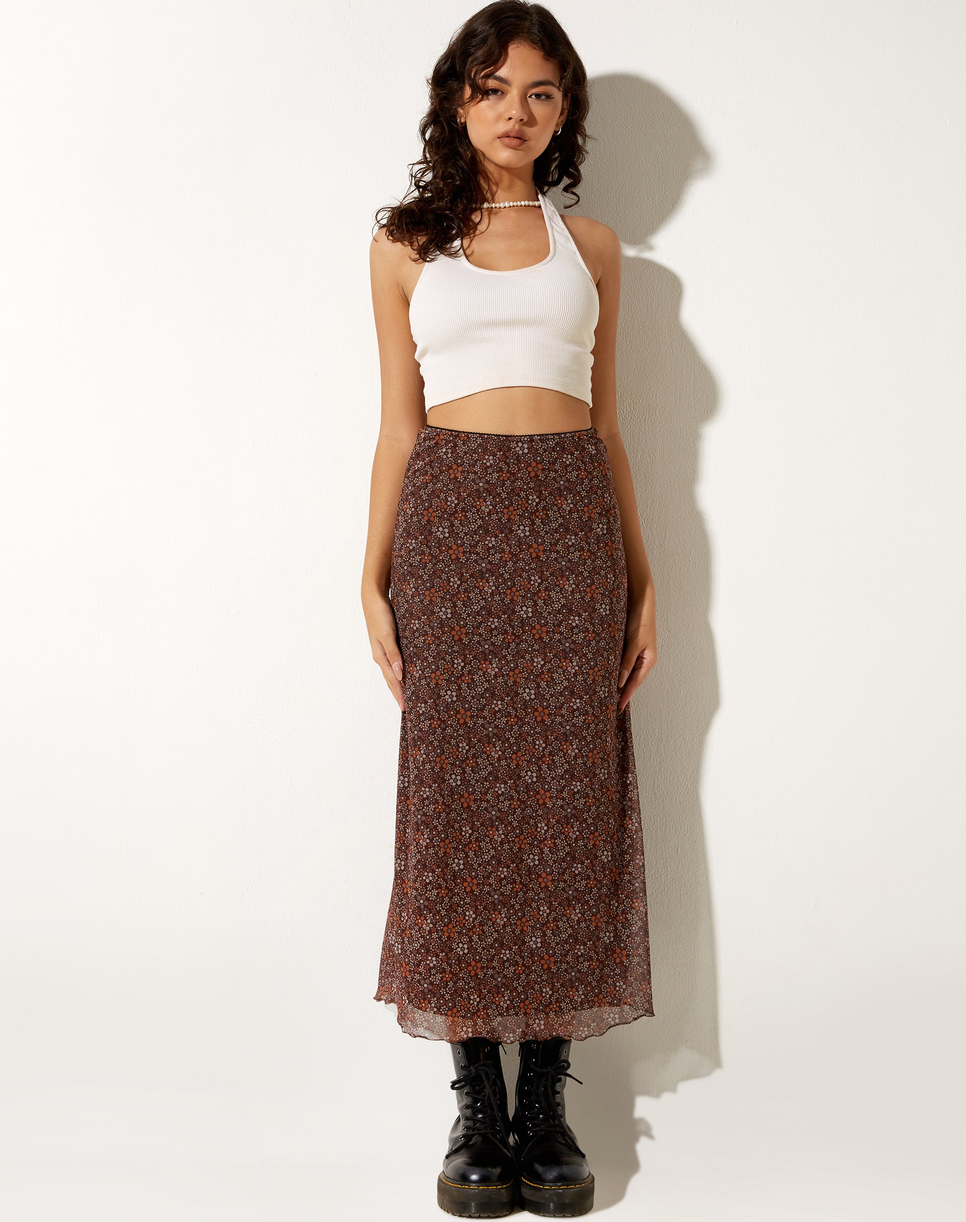 Image de Rindu Midi Skirt in Flower Garden Brown