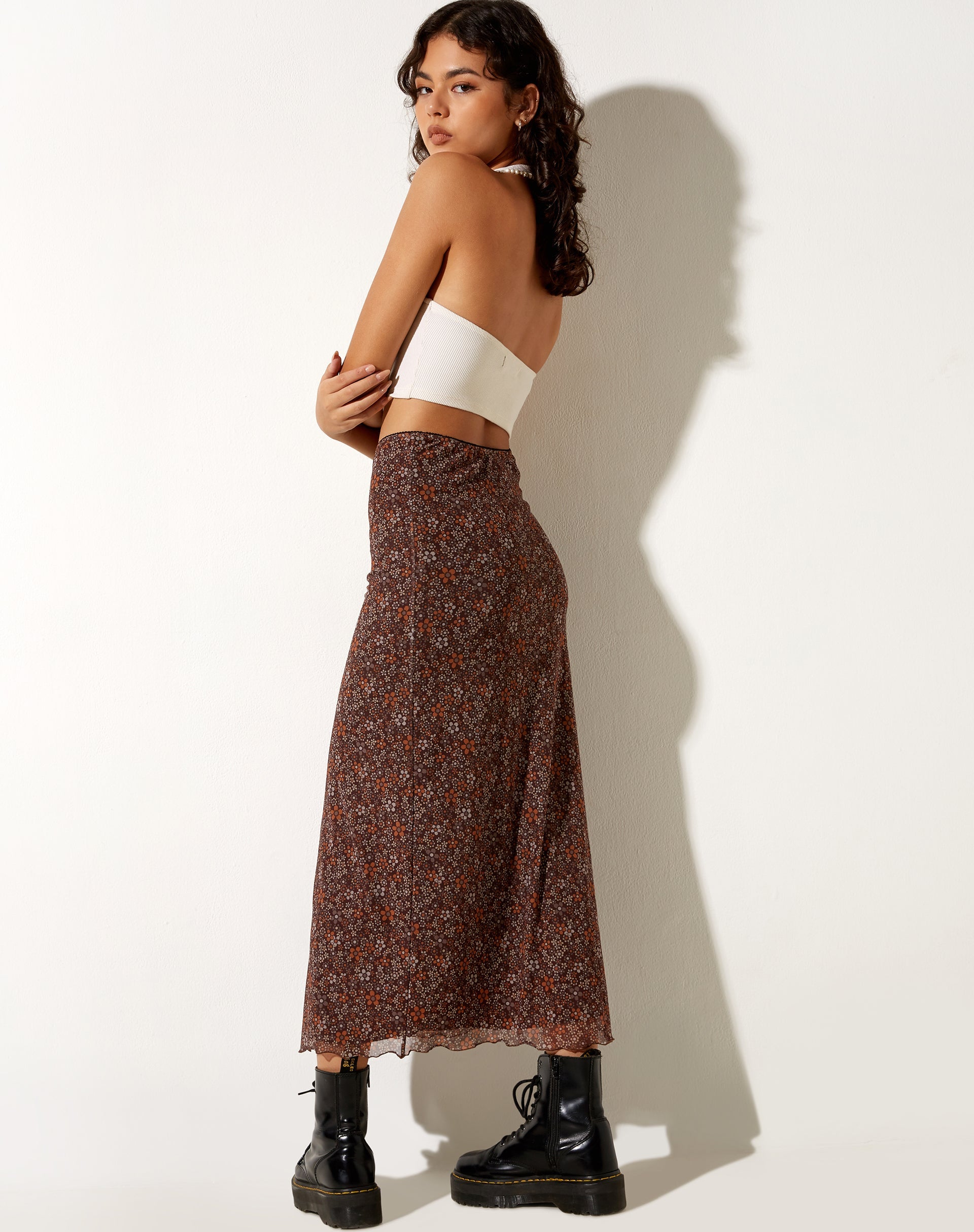 Image de Rindu Midi Skirt in Flower Garden Brown