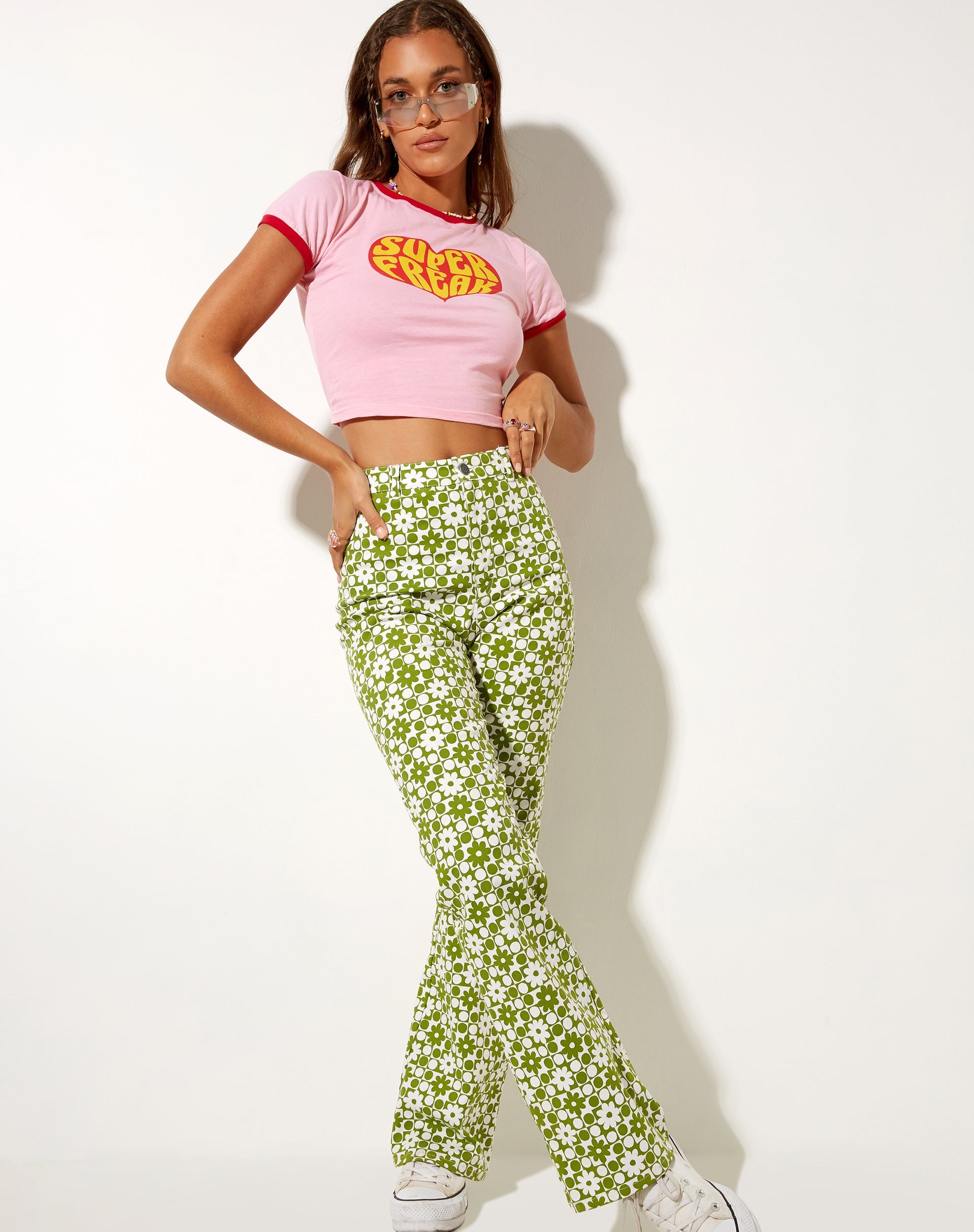 Image de Ringer Tee in Peony Bind Racing Red Super Freak