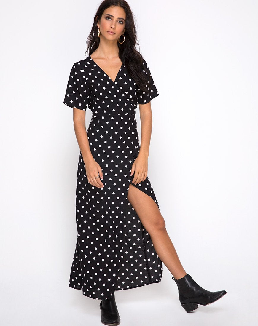 Image de la robe Riva en polka moyen N/B