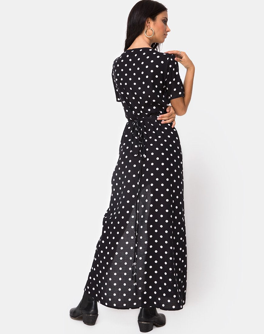 Image de la robe Riva en polka moyen N/B