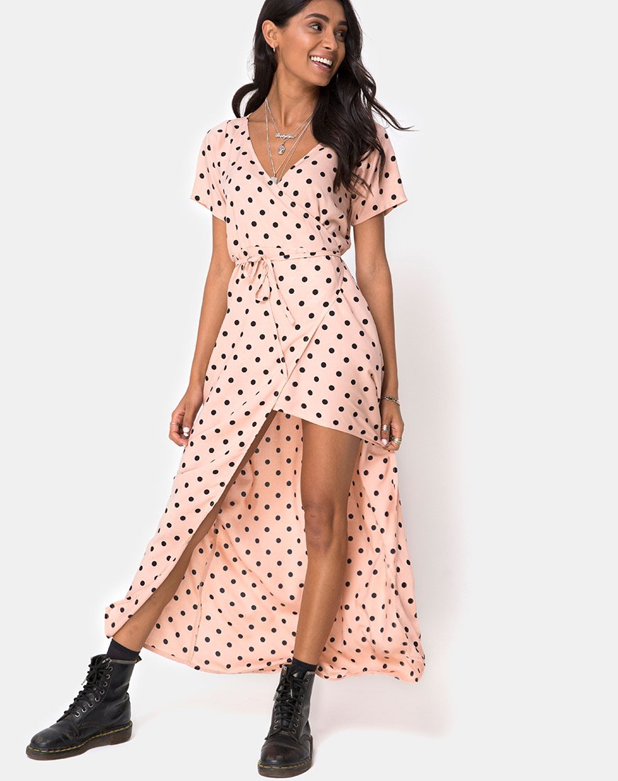 Robe Riva en New Polka Nude Black