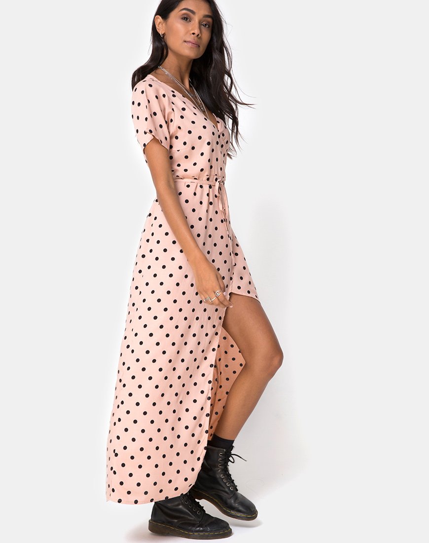 Image de la robe Riva en New Polka Nude Black