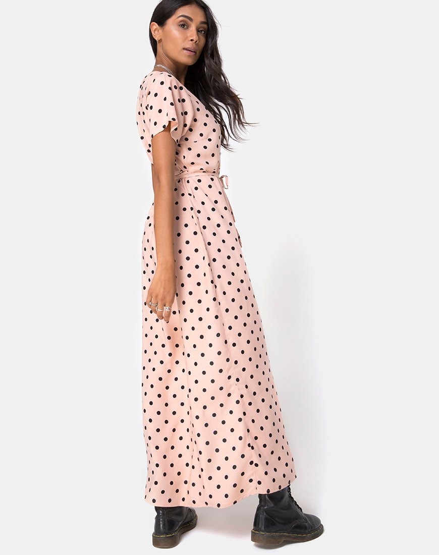 Image de la robe Riva en New Polka Nude Black