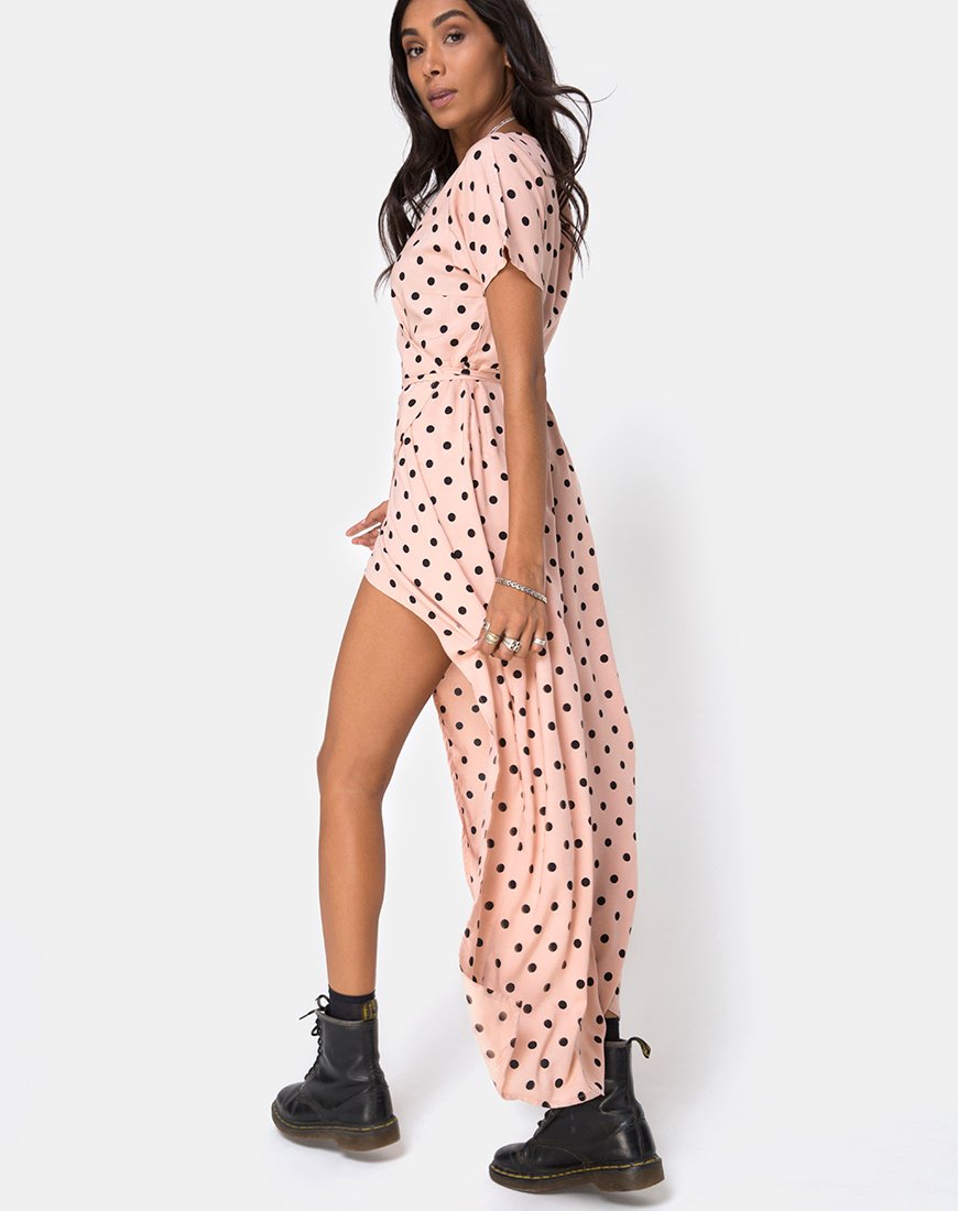 Robe Riva en New Polka Nude Black
