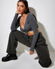 Image de Rivelo Long Sleeve Top in Rib Dark Grey