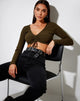 Image de Rivelo Long Sleeve Top in Rib Bitter Chocolate