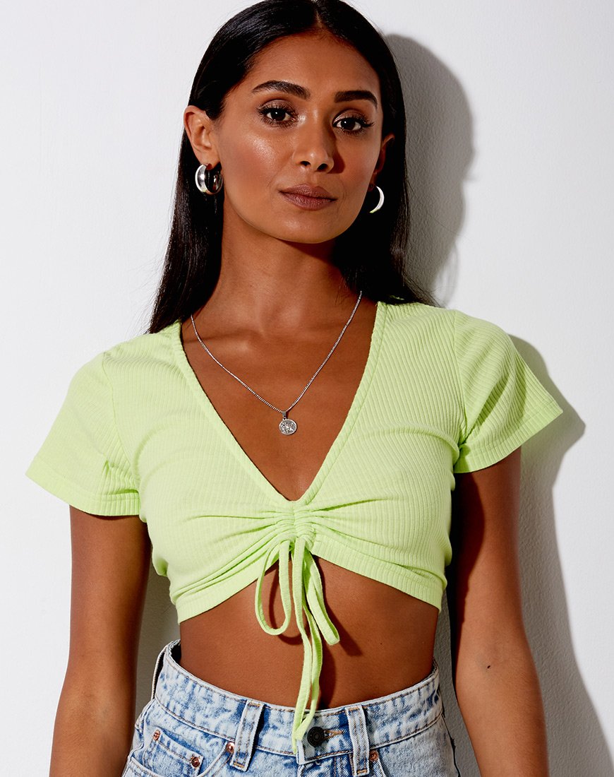Image de Rivera Crop Top in Rib Lime