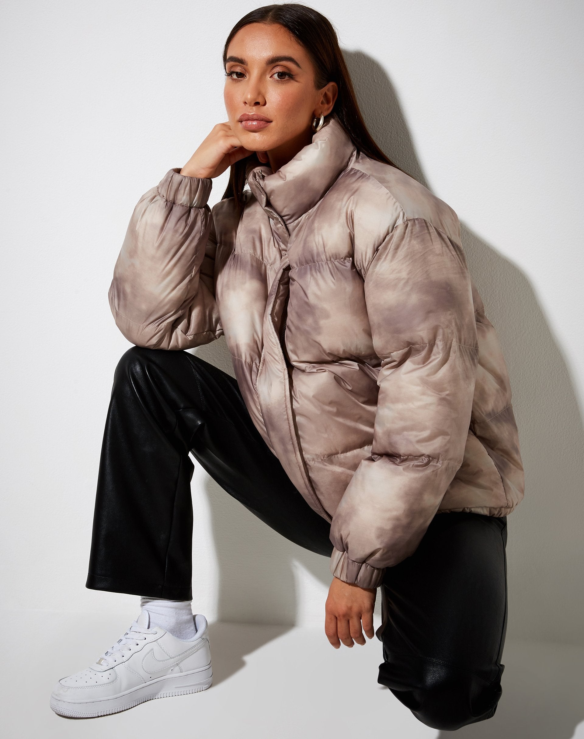 Image de Rofer Puffer Jacket in Beige Smoke