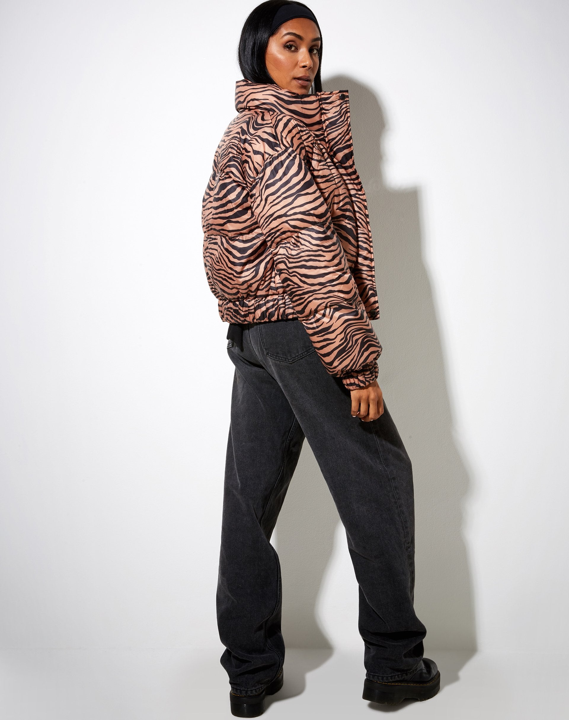 Image de Rohos Puffer Jacket in Zebra Black and Brown